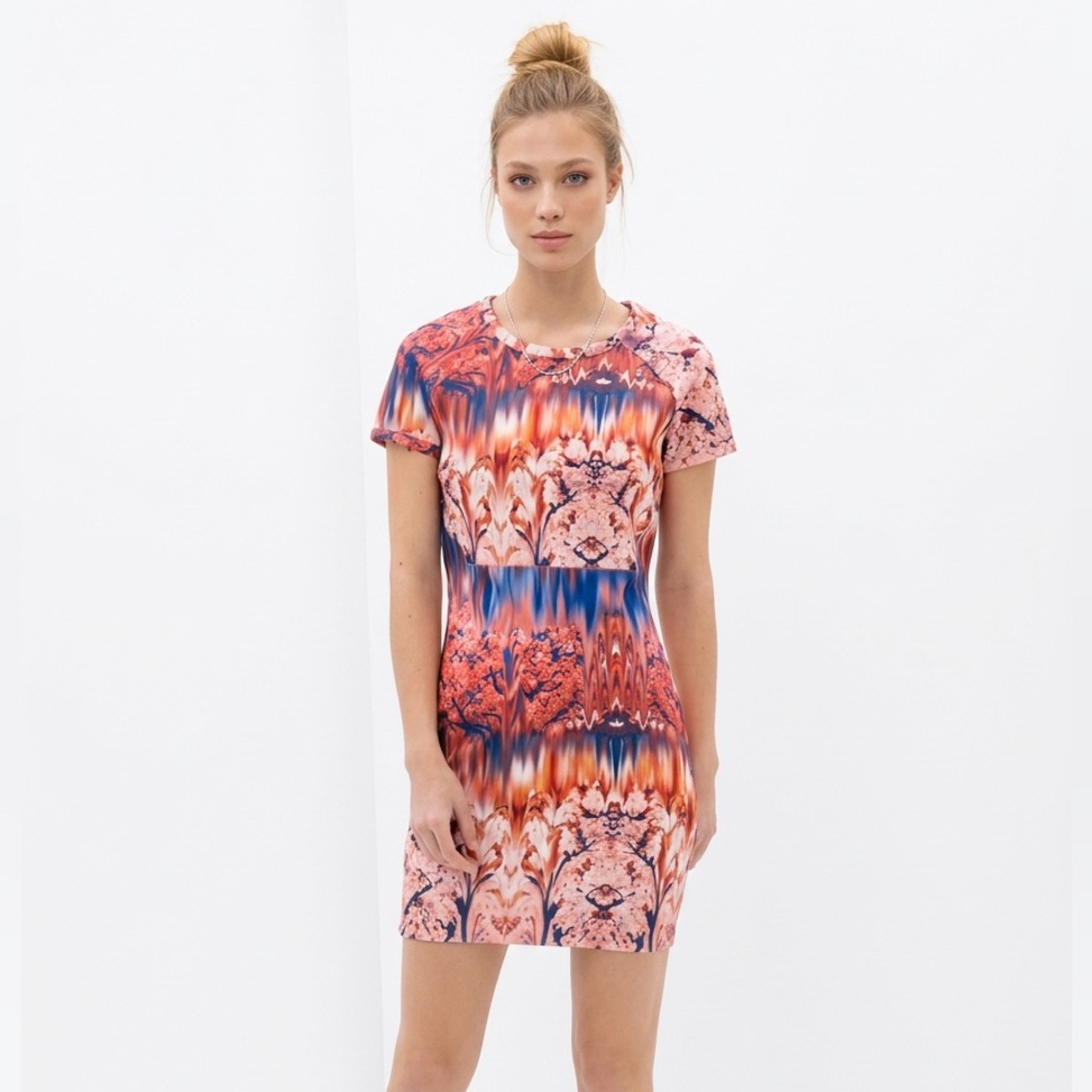 Zara Scuba Neoprene Pink  Bodycon Dress